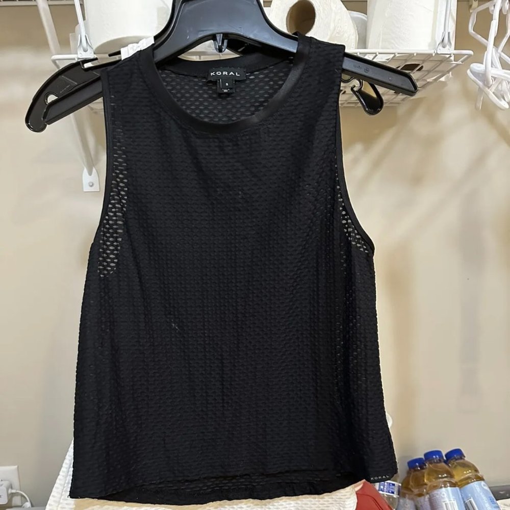 Koral Aerate Performance Mesh Tank Black Small S Cropped Version